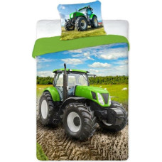 Kokvilnas gultasveļa 160x200 Traktor 2556 green field village Turbo