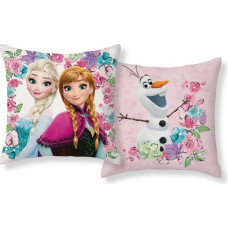 Bērnu spilvendrāna 40x40 3D Frozen Anna Elsa Olaf rozā