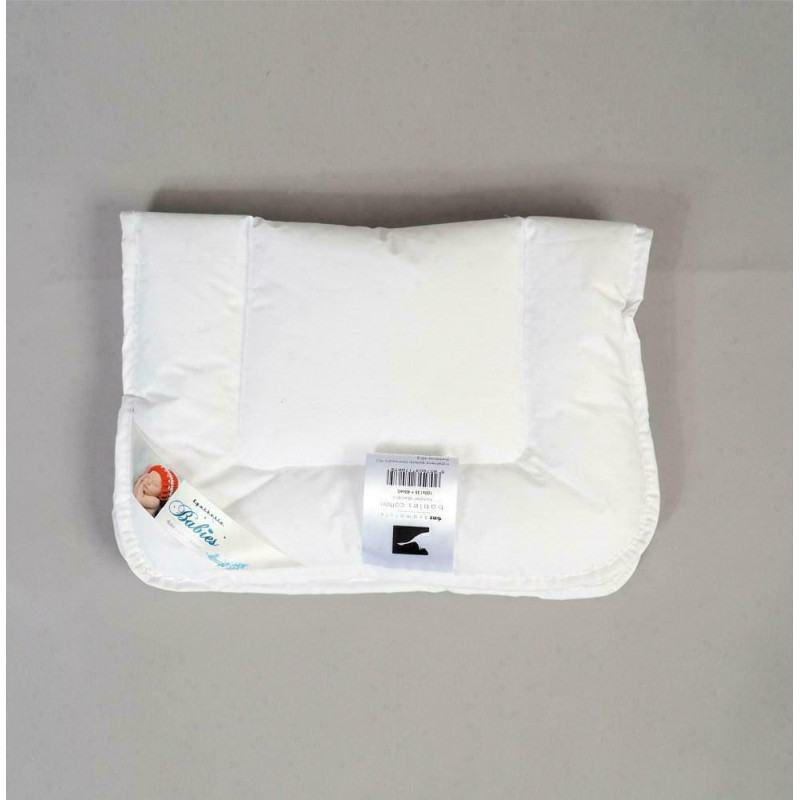 Bērnu antialerģisks spilvens 40x60 Babies, plakans, balts, izgatavots no kokvilnas 250 g/m