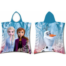 Pončo bērniem 50x115 Frozen 2900 Frozen Annas Elzas un Olafa dvielis ar kapuci