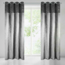 Gatavs aizkars ar cilpām 140x250 Mady, sudraba samts