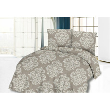 Satīna gultas veļa 160x200 Glamour smilškrāsas ornamenti 1475/1 Satynlove