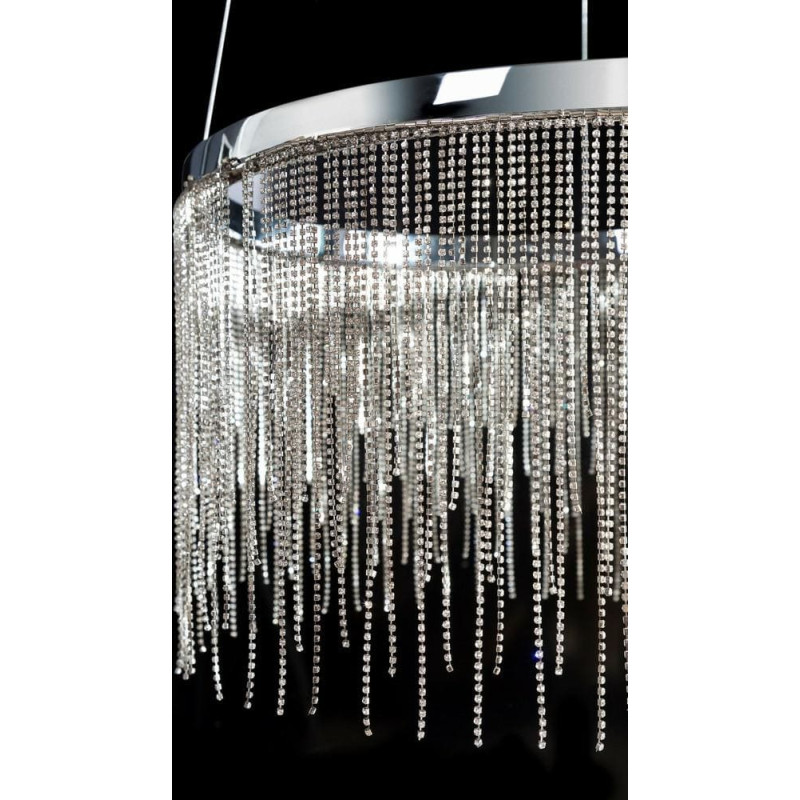 Dimanta griestu piekaramā lampa 45x120, piekarināmi mazi kristāli viesistabai, guļamistabai, moderns stils, klasisks glamūrs