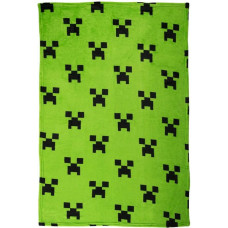 Flīsa sega 100x150 Minecraft spēle 7049 Creeper green black