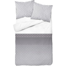 Flaneļa gultas veļa 220x200 Polka Dots pelēka balta 2934 A