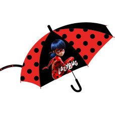 Bērnu lietussargs Miraculous Ladybug and Cat Noir 5229 sarkans melns automātiskais LadyBug