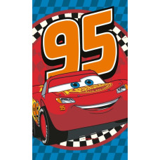 Bērnudārza dvielis 30x50 Cars Lightning McQueen 8350 zils bērnu kokvilna