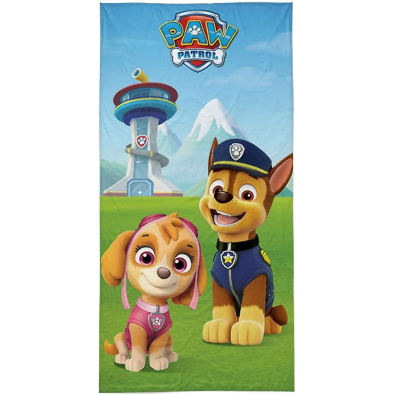 Pludmales dvielis 70x140 Paw Patrol Paw 7570 Skye Marshall kokvilnas bērnu