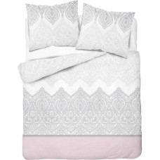 Flaneļa gultas veļa 220x200 3643 A pūderpelēks rozā Glamour ornaments austrumu flaneļa Home 1