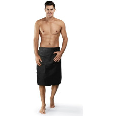 Kilt L/XL vīriešu pirts dvielis, melna frotē kokvilna