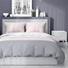 Kokvilnas gultas veļa 140x200 šarms 3843 A grafīta pulveris Cotton 1