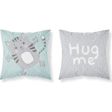 Kokvilnas spilvendrāna 40x40 kaķēns 3615 B piparmētru pelēks rotaļu zēns apskauj mani plankumi bērniem Bērni 1