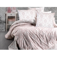 Kokvilnas gultas veļa 160x200 Almina Pink pulveris rozā balti ornamenti Cottonlove Exclusive 5