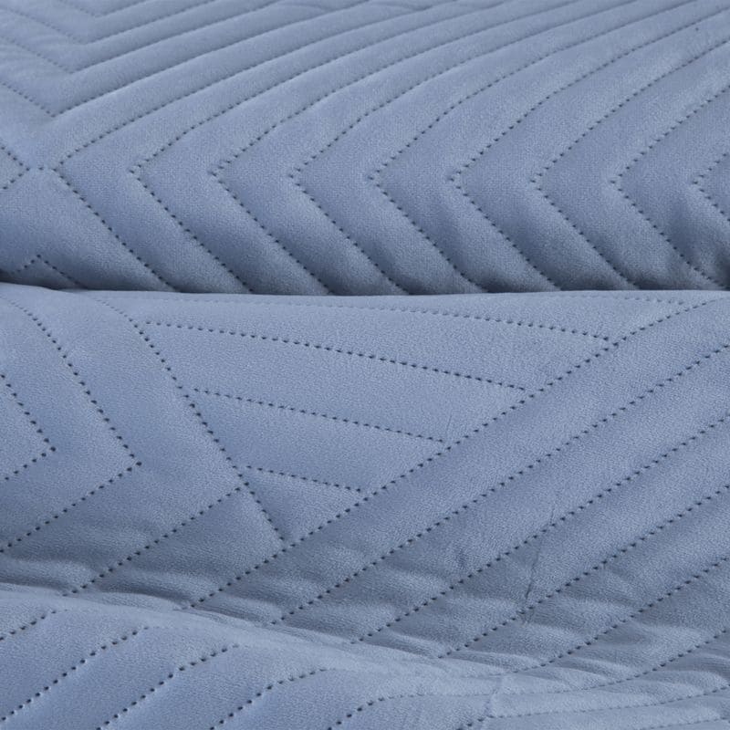 Dekoratīvais gultas pārklājs 200x220 Sofia 2, zils, samta ģeometrija