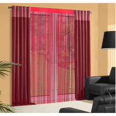 Dekoratīvais aizkars 140x250 Spagetti krelles sarkanas, gatavas uz lentes
