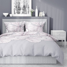 Satīna gultasveļa 160x200 pelēki ziedi 4244 B Home Satin 11
