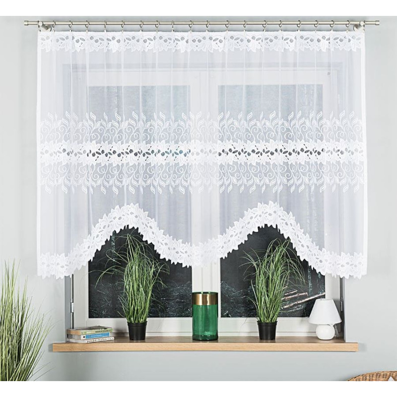 BASTIA Gatavs žakarda aizkars, platums 250 x augstums 130cm, krāsa 001 balta 648107/FBL/001/250130/1