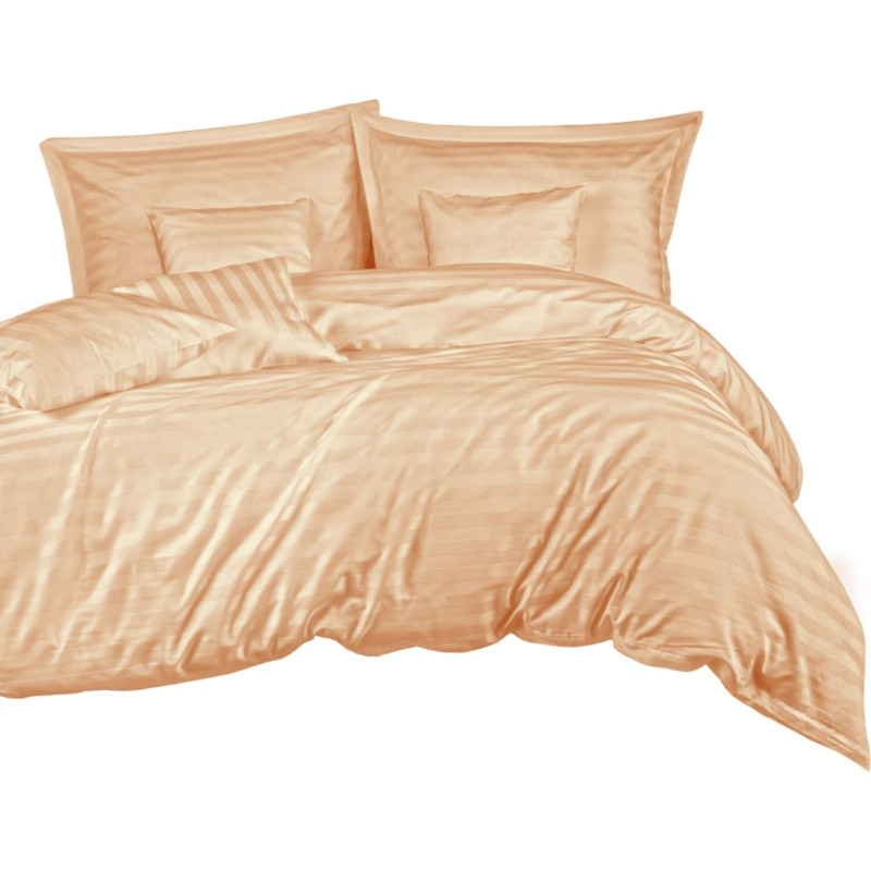 Bambusa gultas veļa 180x200+ 2x70x80 + 4x40x40 smilškrāsas svītras vienkāršs kokvilnas satīns Bamboo 23