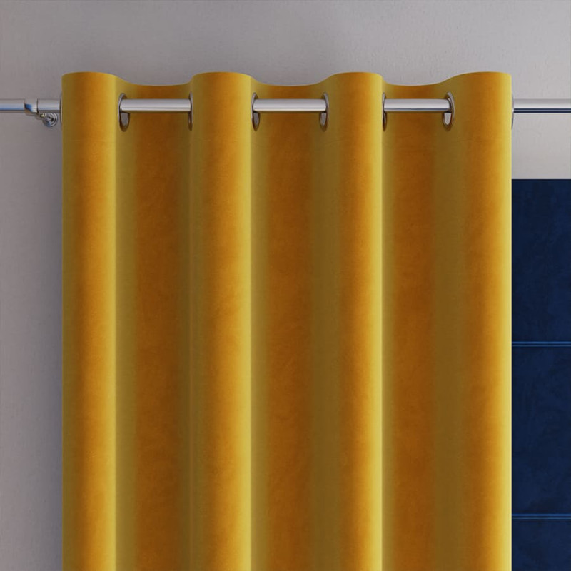 VELVI Gatavs aizkars ar cilpām, platums 140 x augstums 250cm, krāsa 019 safrāns VELVI0/ZGP/019/140250/1