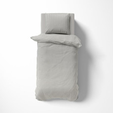 Damaskas gultasveļa 140x200 gaiši pelēkas vienkrāsainas svītras 1 cm Pure