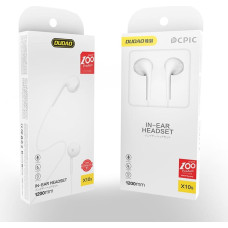 Dudao Austiņas X10S vadu austiņu mini ligzda 3,5 mm baltā krāsā