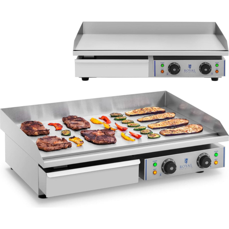 Royal Catering Elektriskais grils ar augstu malu, platums 75 cm