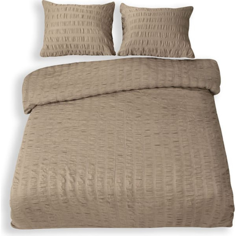 Vafeļu gultasveļa 220x200 tumši bēša 44 satīna