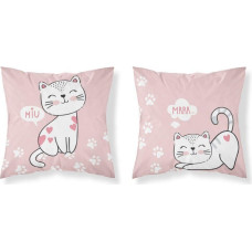 Kokvilnas spilvendrāna 40x40 Kaķu kaķēns, pūderrozā, abpusējs PSBA 02 A Mayamoo 26