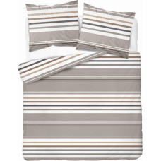 Kokvilnas gultasveļa 160x200 Stripes kafija bēša gaiši brūna 4656 B Kokvilna 37