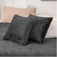 Dekoratīvā spilvendrāna 40x40 Solo melna, izgatavota no mikrošķiedras