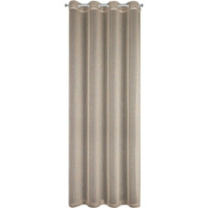 Aizkars 140x250 Adela bēšs gatavs ar cilpām no viegla puscaurspīdīga auduma no savīta diega