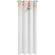 Aizkars 135x250 Arlena balti rozā ziedi gatavi ar Z10 starplikām