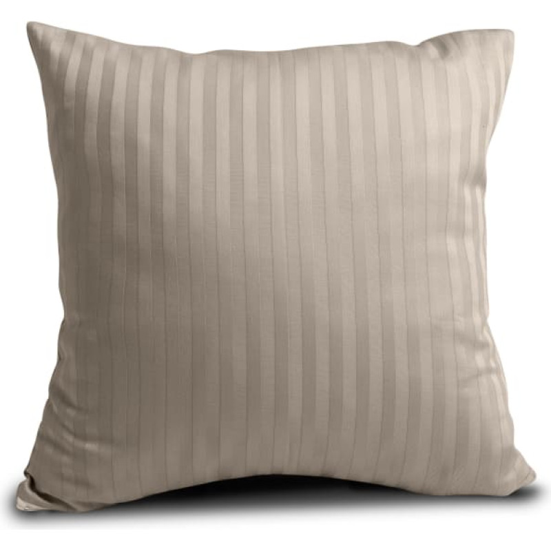 Damaskas spilvendrāna 40x40 bēša 16 vienkrāsainas svītras 1cm