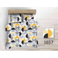 Mizas pakaiši 140x200 pelēki dzelteni melni pusloku ģeometriski raksti 1657N Koralove
