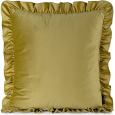 Dekoratīvā spilvendrāna 45x45 Brenda sinepes ar volāniem