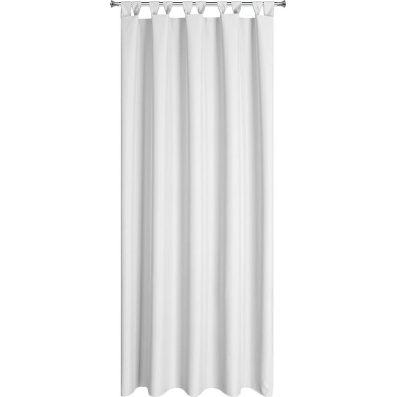 Gatavs aizkars 155x200 Dārza balts dārzam, ūdensizturīgs, piestiprināts ar bikšturiem/velcro