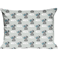 Kokvilnas spilvendrāna 50x60 554K rotaļu lācīši pelēki zili Kids 24