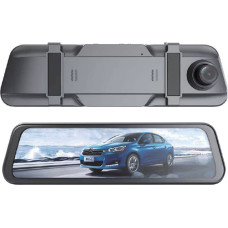 Hurtel Full HD G-sensora auto videoreģistrators atpakaļskata spogulim ar pelēku atpakaļgaitas kameru