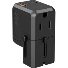 Choetech Universāls USB-C USB-A PD Travel Charger 20W US EU UK AU Plugs Black