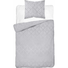 Satīna gultas veļa 140x200 pelēka ģeometrija ar vienu spilvendrānu 4925 B Home Satin 81