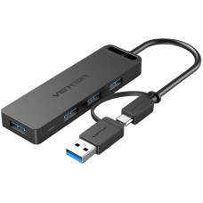 Vention USB 3.0 4-Port Hub with USB-C and USB 3.0 2-in-1 Interface and Power Adapter Vention CHTBB 0.15m