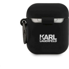 KLACA2SILRSGBK Karl Lagerfeld Rue St Guillaume Silicone Case for Airpods 1|2 Black