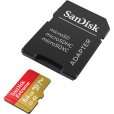 SANDISK EXTREME microSDXC 64 GB 170|80 MB|s UHS-I U3 ActionCam memory card (SDSQXAH-064G-GN6AA)