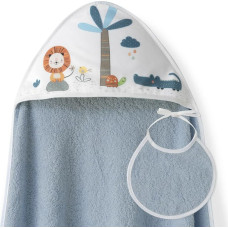 Interbaby Vannas dvielis 100x100 Lew 2 benzīna dvielis ar kapuci + priekšautiņš