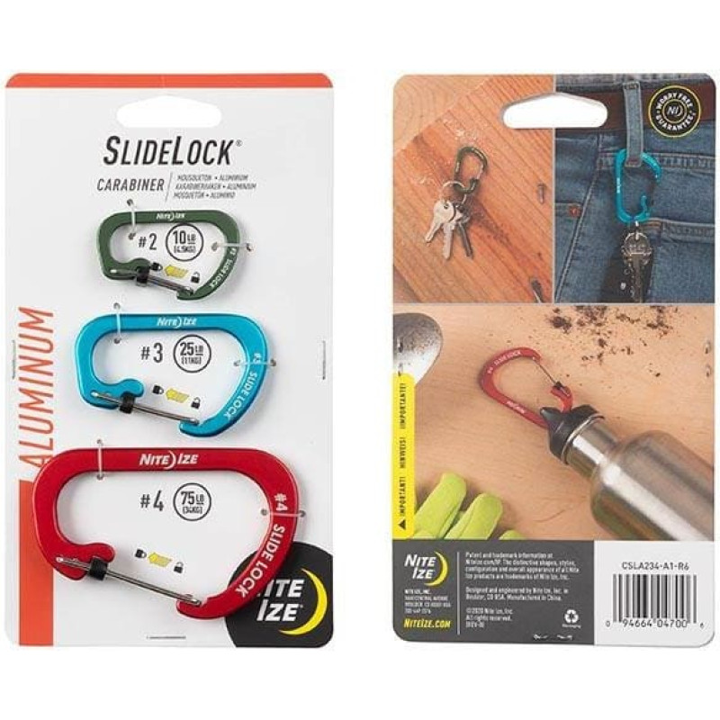 Nite Ize - SlideLock Alumīnija Combo - 3 gab. - CSLA234-A1-R6