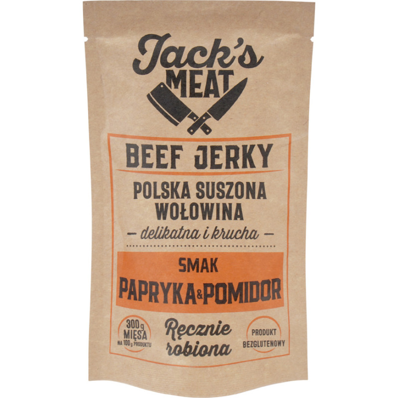 Jack's Meat - Žāvēta liellopu gaļa - Pipari / Tomāti - 109 kcal - 30 g