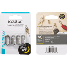 Nite Ize - MicroLink Carbiner - Tērauds - 4 gab - KL-11-4R3