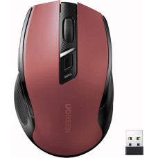 Ugreen Precīza bezvadu USB pele 2,4 GHz Bluetooth 5.0 optiskā 4000 DPI sarkana