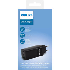 Philips DLP2681|12 GaN lādētājs 65W | 3,25A melns