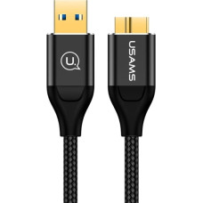 USAMS Kabel pleciony U19 USB 3.0 micro USB B do dysku zewnętrznego 1m czarny|black SJ272USB01 (US-SJ272)